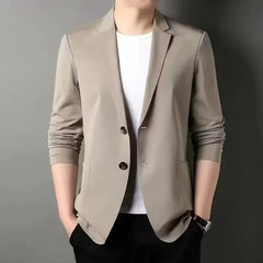 Men's Western-style Solid Color Suit Top Casual Business Wear Jacket Spring 2024 Style Blazer For Men Fashionable Gentleman