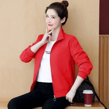 2025 New Autumn Women Jacket Coat Long Sleeve Casual Jackets Windbreaker Female Pocket Zipper Jacket Loose Outwear
