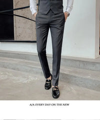 （M-6XL）Blazer Vest Pants High-end Brand Solid Color Formal Business Office Suit Three-piece Set Groom Wedding Show Dress Party