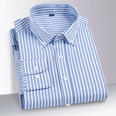 Men's Business Casual Long Sleeve shirt Classic striped social dress shirt Wear free, wrinkle-resistant and easy to care for