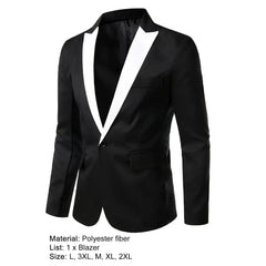 Men Blazer Suit Jacket Long Sleeve Men Suit Blazers Formal Blazer Single Button Contrast Color Suit Coat Suits For Men