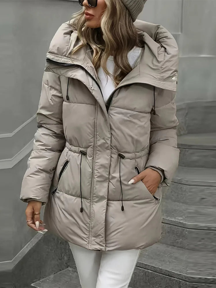 2025 Women Parkas Winter Warn Casual Loose Women Jacket Down Cotton Coats Solid Oversize Female Winter Puffer Jacket Outerwear