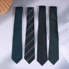 Luxury 8cm Mens Ties Dark Green Floral Dot Formal Classic Suit Business Necktie Jacquard Neck Ties For Men