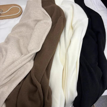 2025 Solid Sweater Women Half Turtleneck Knitted Pullovers Harajuku Korean Soft Warm Knitwear Autumn Winter Fashion Slim Jumpers
