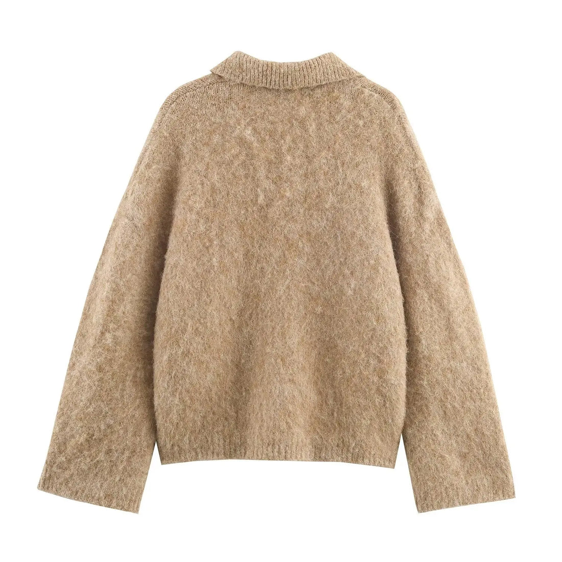 DiYiG WOMAN 2025 Autumn New Fashion POLO Collar Knitted Pullover Chic Long Sleeve Joker Sweater Outerwear Mujer