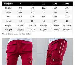 Mens Brand Gym Joggers Cargo Pants Multi-Pocket Reflect Straight Sports Fitness Casual Clothing Fashion Trousers Sweatpants