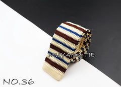 Men's Knit Retro Leisure Striped Tie Fashion 6cm Narrow Slim Neck Ties For Men Skinny Woven Designer Cravat