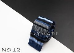 Men's Knit Retro Leisure Striped Tie Fashion 6cm Narrow Slim Neck Ties For Men Skinny Woven Designer Cravat