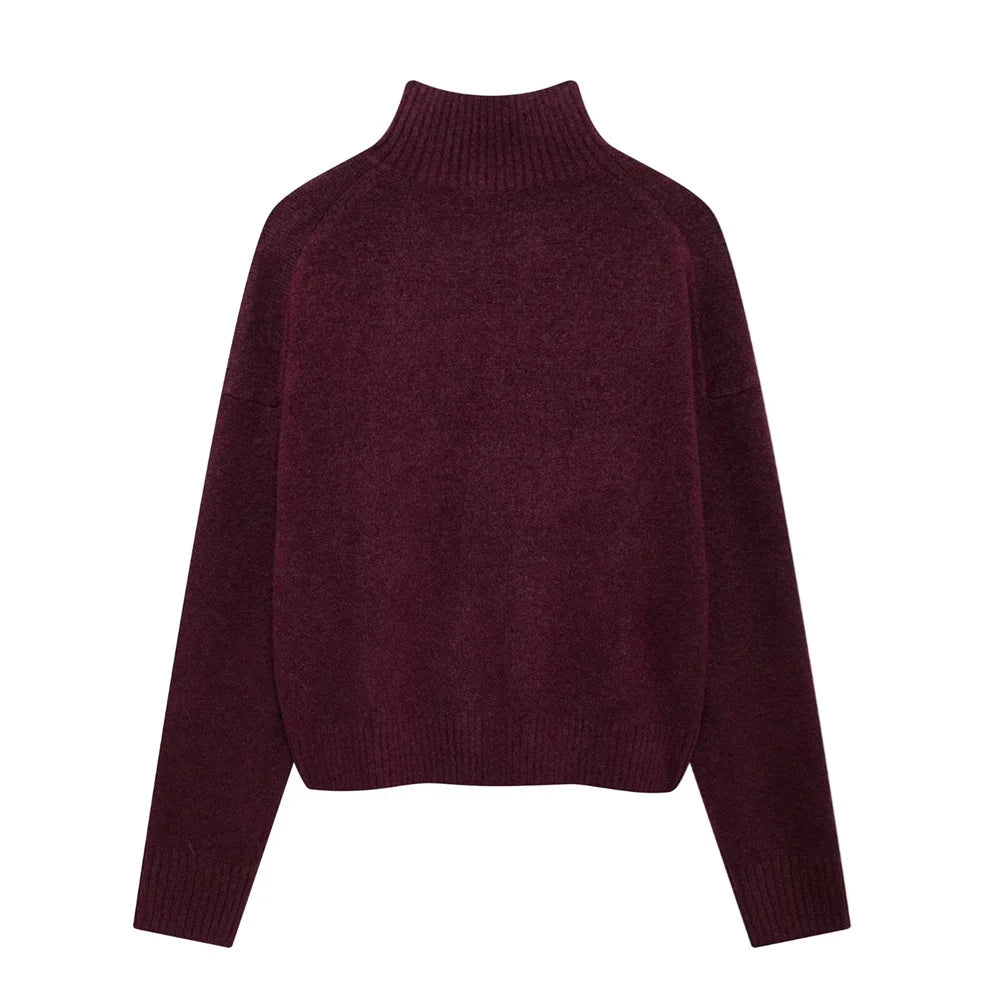 New autumn and winter fashion casual women's clothing simple and versatile soft basic knitted sweater