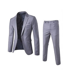 Men Formal 2 Pieces Suit Set Fashion New Boutique Business Dress Wedding Groom Suit Coat Blazers Trousers Suits Clothing Sets