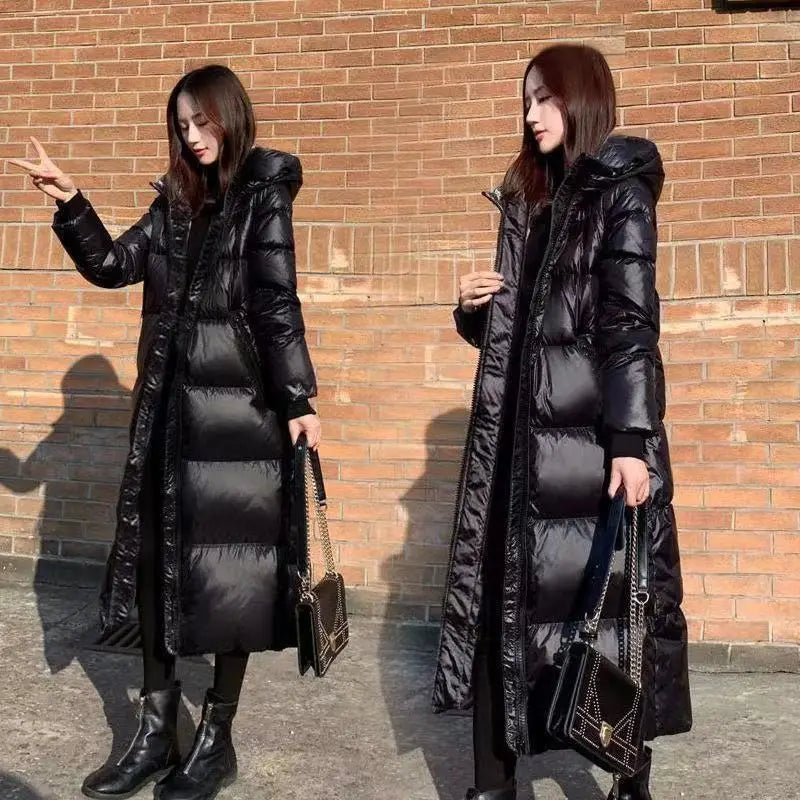 Winter Long Coat Women's 2025 Fashion New Thicken Cotton padded Warm Snow Outerwear Loose Female Windproof Hooded Jacket Parkas