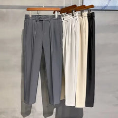 2023 New Straight-leg Casual Suit Pants Trendy Versatile Loose-fit Smalltrousers Ninemile Drop Feeling