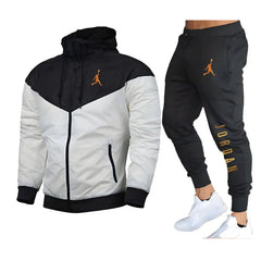 Men's Athletic Windproof Sportswear Set, Jacket And Pants, Gym Suit, Active co ord set,Casual tracksuit Set