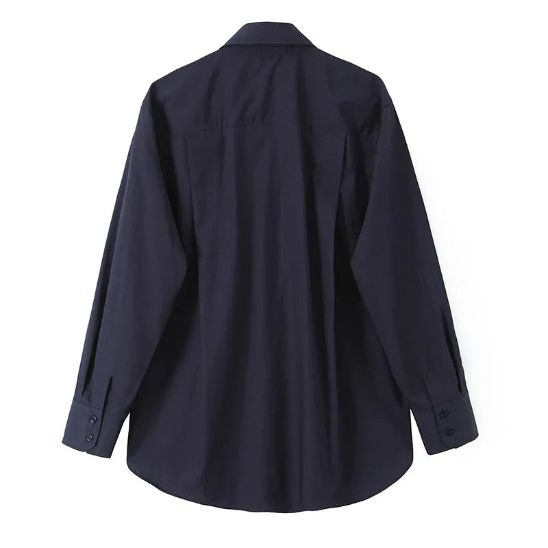 Chic Simple Necktie Shirts for Women 2025 New Fashion Long Sleeve Women's Casual Loose Shirt And Blouse Woman Top