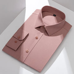 High end men's shirt, long sleeved solid color top, cardigan, business dress, casual pocket less suit, inner lining shirt