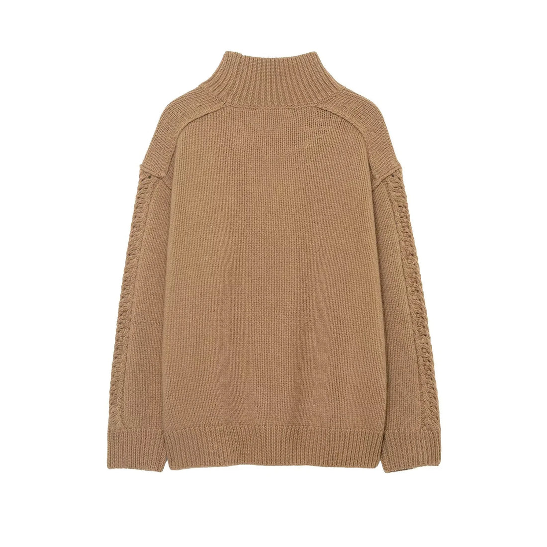2025 Winter New Women's Casual Fashion Simple Versatile Stand Collar Loose Long Sleeve Wool Knit Sweater