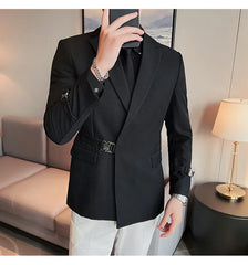 2023 British Style Men Spring High Quality Business Tuxedo/Male Slim Fit Fashion Business Suit Jackets/Man Casual Blazers S-3XL