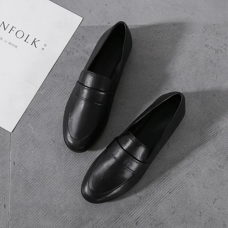 Spring Autumn ladies New Small Leather Shoes Vintage versatile loafers British style fashion anti slip shoes Casual women's flat