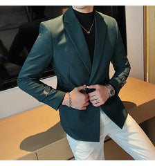 2023 British Style Men Spring High Quality Business Tuxedo/Male Slim Fit Fashion Business Suit Jackets/Man Casual Blazers S-3XL