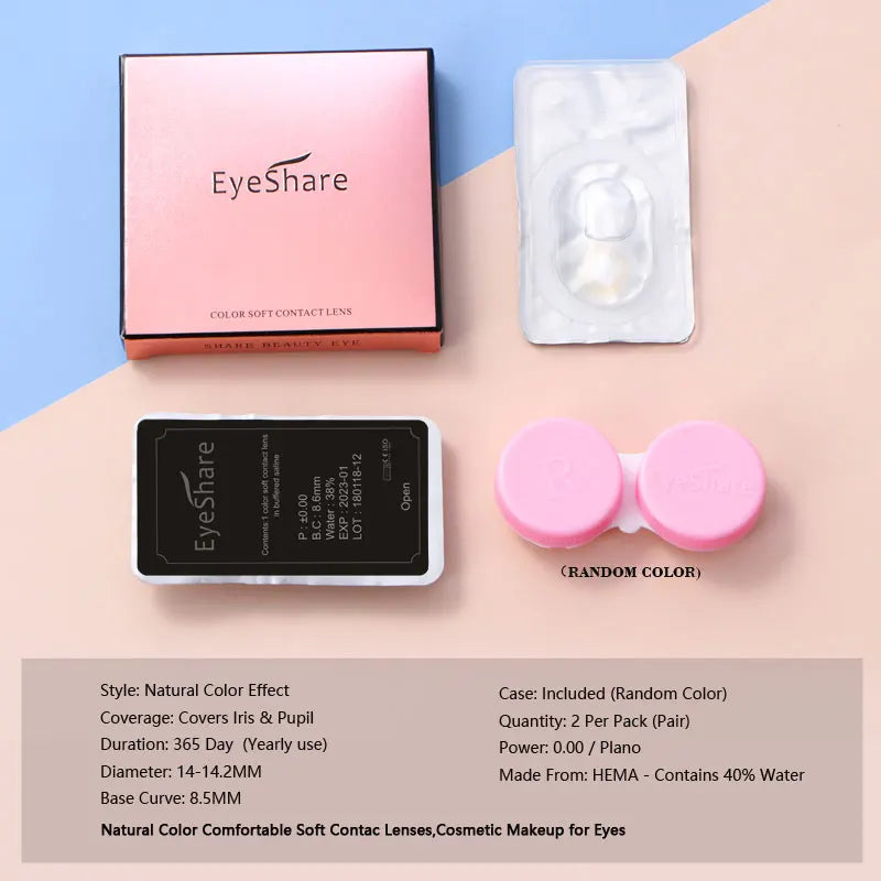 EYESHARE 1pair Natural Color Contact Lenses for Eyes Blue Lenses Gray Pupils Lens Brown Lenses Yearly Cosmetic Green Contacts