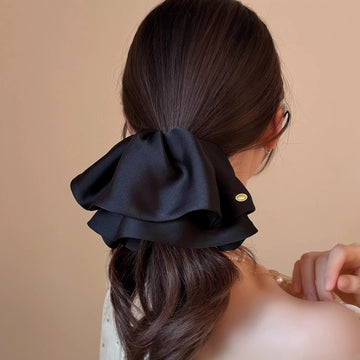 Satin Large Bow 4CM Hair Claw Clips Ponytail Holder Women Girls Hair Barrettes Clamps Hairpins Hair Accessories Fashion