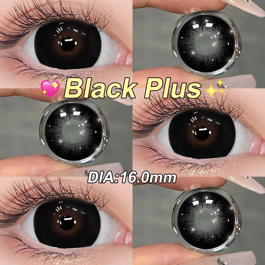 (0.00~-6.00) Magister 16mm Graduated Contact Lenses With Diopters Black Big Eyes Contact Lens With Myopia Contacts Lens 6 Months