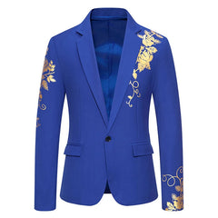 Men's One-button Suit New Fashion Printing Leisure Slim Suit Business Banquet Wedding Dress Suit Men's Blazer