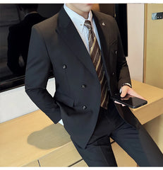 2024 Spring New Ins British Style (suit + Trousers) Trend Slim-fit Business Gentleman Men's Suit Suit Large Size Two-piece Set