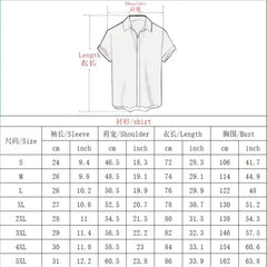 Men's Summer Fashion Dragon Print Short Sleeve Button Down Shirt S-3XL Plus Size Chinese Dragon Style Streetwear Overshirt Tops