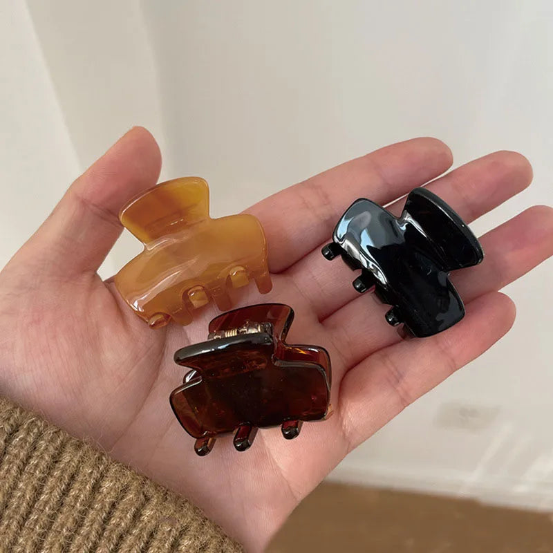 1Pcs Sweet Small Mini Hair Claw Clip For Women Tortoiseshell Mutiple Barrette Acrylic Geometric Hairpin Acetate Hair Accessories