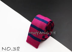 Men's Knit Retro Leisure Striped Tie Fashion 6cm Narrow Slim Neck Ties For Men Skinny Woven Designer Cravat