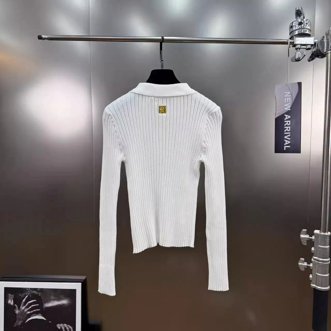 Sweaters Women's Autumn New Lapel Long Sleeved Single Breasted Decorative Tight Stretch French Commuting Style Knitted Sweater