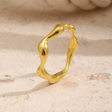 Classic Irregular Geometric Ring for Women,Stainless Steel Waterproof Rings,Fashion Jewelry Mother's Day Gift