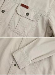 100% Cotton Men's Shirt Solid Color Multi-Pocket High Quality Cargo Shirts Fashion New Outdoor Casual Long Sleeve Shirts for Men