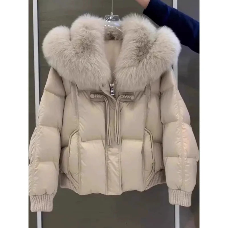 Fashion New Temperament Winter Down Cotton Jacket Women's Korean Loose Elegant  Thick Warm Parkas Overcoat Outerwear  Ladies