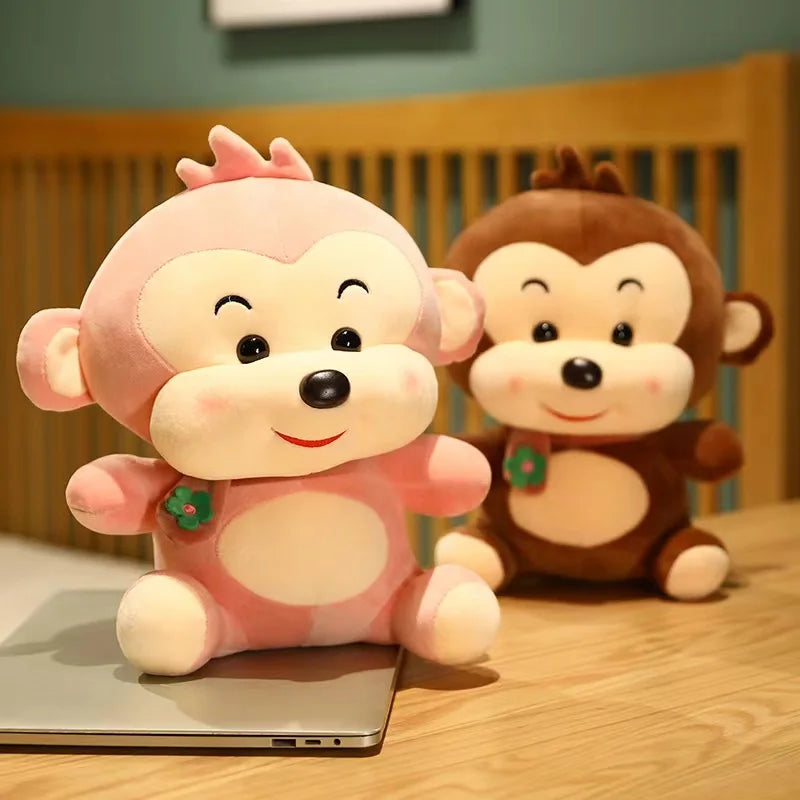 Cute Scarf Monkey Plush Toy Soft Stuffed Home Decoration Grab Machine Doll Throwing Doll Children's Gift