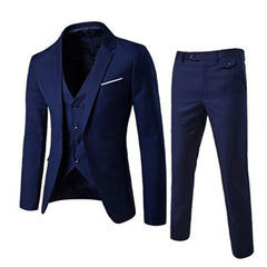 Men Formal 2 Pieces Suit Set Fashion New Boutique Business Dress Wedding Groom Suit Coat Blazers Trousers Suits Clothing Sets