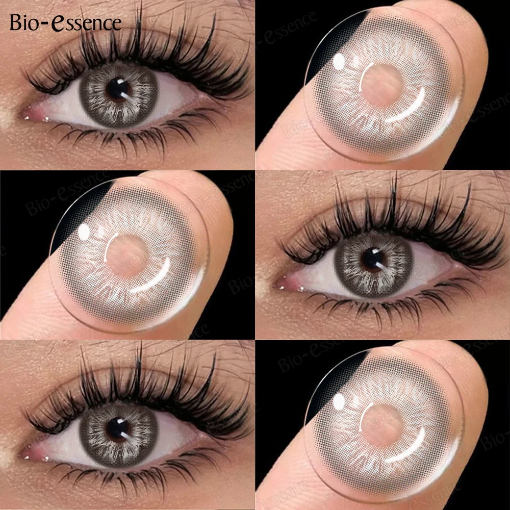 Bio-essense 2pcs Natural Color Contact Lenses for Eyes Brown Lenses Colorcon Korean Lenses Yearly Beauty Brown Eye Contacts Lens