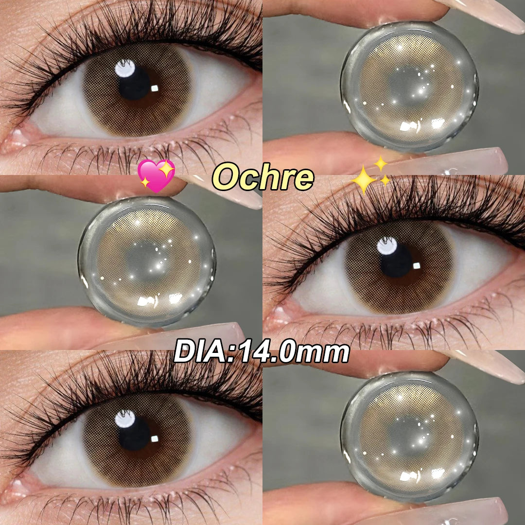 (0.00~-8.00) Magister Queen Amber Graduated Contact Lenses Soft Lenses For Nature Queen Ochre Color Lenses For Myopia 6 Months
