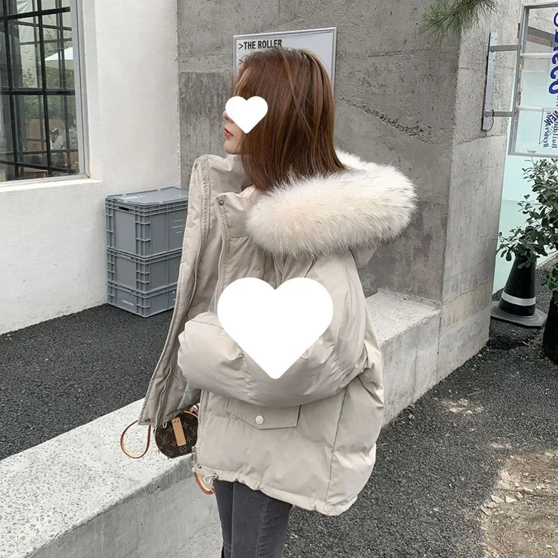Winter Thickened Short down Cotton Jacket Women's Fashionable Loose Style Korean Version Warm Outerwear Student Friendly