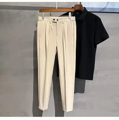 2023 New Straight-leg Casual Suit Pants Trendy Versatile Loose-fit Smalltrousers Ninemile Drop Feeling