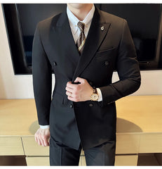 2024 Spring New Ins British Style (suit + Trousers) Trend Slim-fit Business Gentleman Men's Suit Suit Large Size Two-piece Set