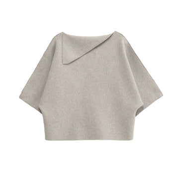 Women's clothing autumn new products simple and fashionable European and American style flip-collar knitted sweater