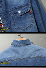 Denim Shirt Men Cotton Jeans Shirt Fashion Autumn Slim Long Sleeve Cowboy Shirt Stylish Wash Slim Tops Asian Size 4XL