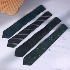 Luxury 8cm Mens Ties Dark Green Floral Dot Formal Classic Suit Business Necktie Jacquard Neck Ties For Men