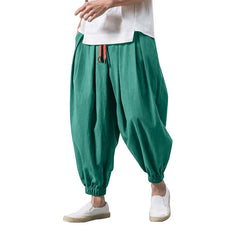 Solid Color Harem Pants Fashion baggy Bottoms Casual Joggers Men'S Elasticated Trousers Sportswear Lantern Pants Pantalones