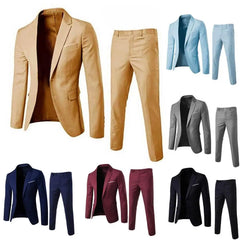 Men Blazer Pants Formal 2pcs Suits Men Wedding Prom Suit Slim Fit Business Work Wear Suits Groom Jacket Men Formal Suit Pants