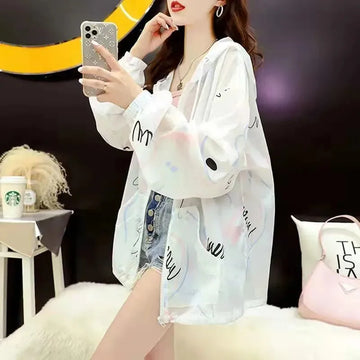 Summer New Windbreaker Jacket Women Zipper Loose Thin Breathable Coat Fashion Sun Protection Clothes Female Outdoor Tops T982