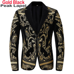 Luxury African Embroidery Cardigan Blazer Jacket Men Shawl Lapel Slim Fit Striped Suit Jacktes Male Party Prom Wedding Costumes