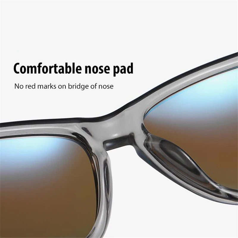 0 -0.5 -0.75 To -6.0 Colorful Lens Square Prescription Sunglasses Men Polasrized Fashion PC Frame Driving Myopia Spectacles Male